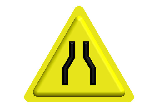 前方狹窄的道路交通標(biāo)志