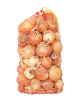 蔥白色隔離在一個(gè)漁網(wǎng)。