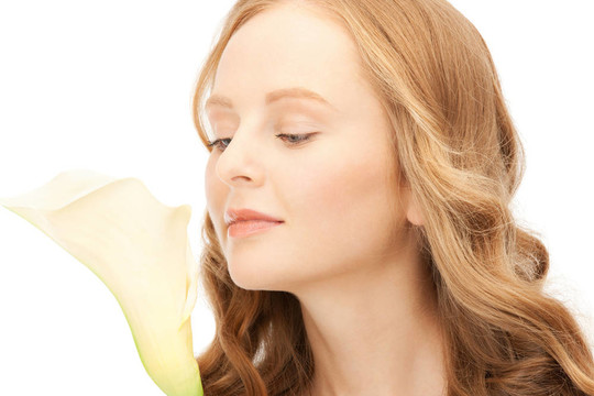 美麗的女人calla flower