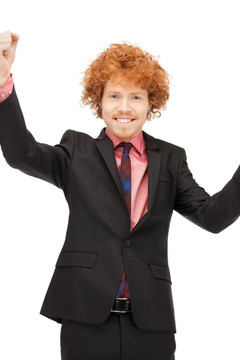 英俊的男人表達(dá)tryumph