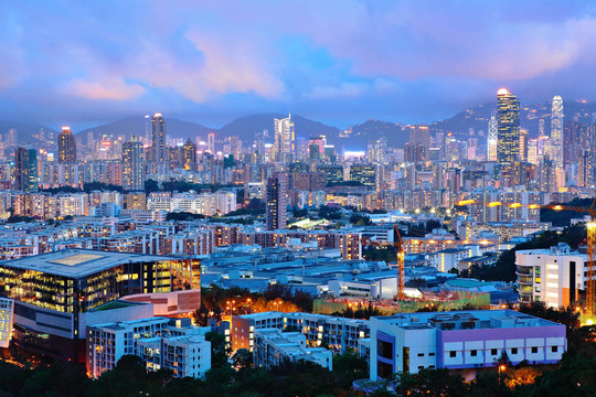 香港市中心的夜晚