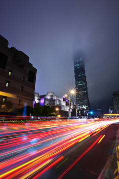 臺北商業(yè)區(qū)在夜間