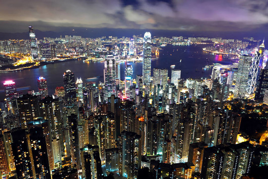 香港市的晚上