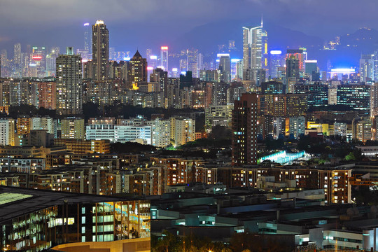 香港市中心的夜晚