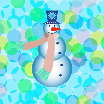 新年賀卡與雪人