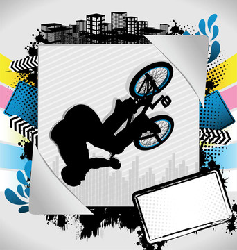 摘要夏天BMX自行車海報(bào)