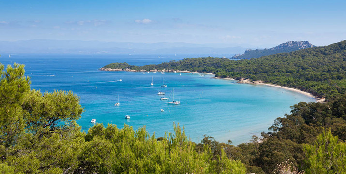 在法國Porquerolles島的全景