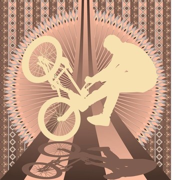 復古背景BMX自行車