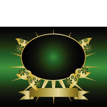 黃金花卉設(shè)計與房間的文本豐富的綠色和黑色背景