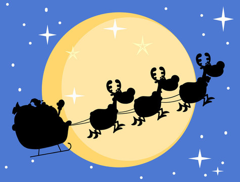 Santa和馴鹿飛