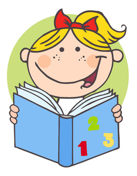 快樂的女孩讀一本書
