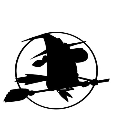 萬圣節(jié)女巫黑色剪影