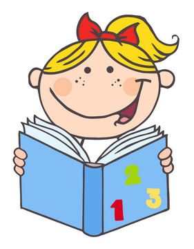 小女孩讀一本書