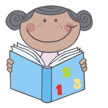 小女孩讀一本書