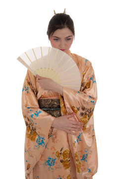 在和服的女孩