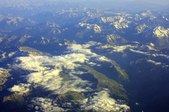 山脈的空中觀