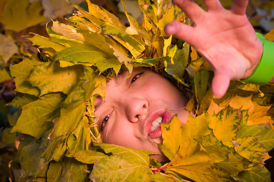 女人被紅葉