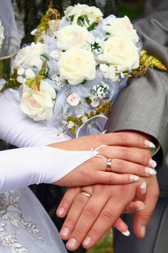 手和結婚戒指