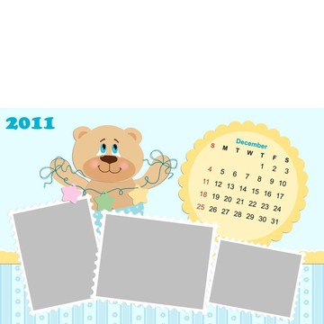 嬰兒的每月日歷為2011