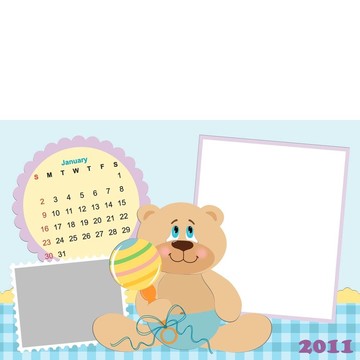 嬰兒的每月日歷為2011