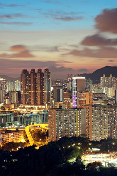 香港市中心的夜晚