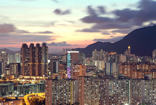 香港市中心的夜晚