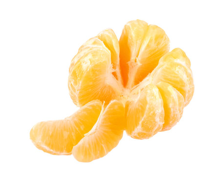 一個橙色的Tangerine夜店水果去皮