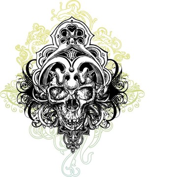 戰(zhàn)士的頭骨的插圖