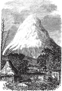 厄瓜多爾欽博拉索火山；在1890年代