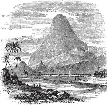 科摩羅峰在科摩林角；泰米爾納德邦；印度；復(fù)古雕刻