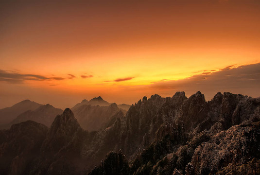 黃山日落
