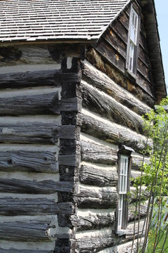 木制小屋角落（大約1860
