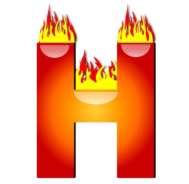 火上的字母H