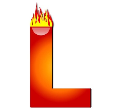 火上的字母L