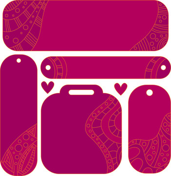 向量紫色標(biāo)簽或標(biāo)簽集