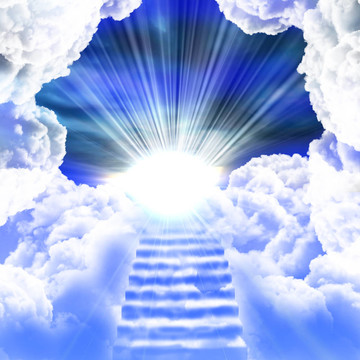 階梯上升到天空