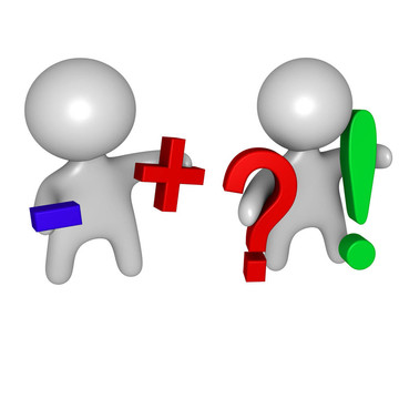 3D加和減；問號和exclamtion標(biāo)記的人