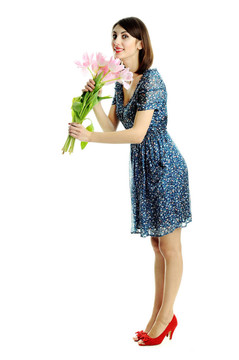 女人與花