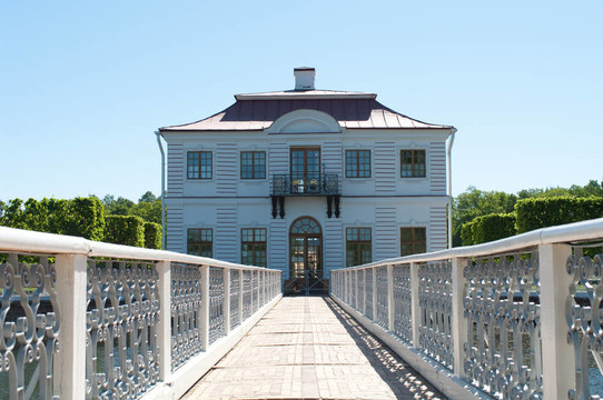在Peterhof，許多宮殿；俄羅斯圣彼得堡；俄羅斯