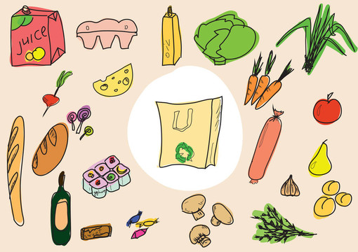食品的素描