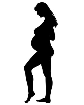懷孕婦女的剪影
