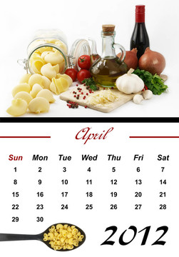 每月面食日歷2012