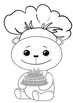 泰迪熊蛋糕；輪廓