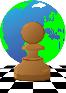 在棋盤上的棋子