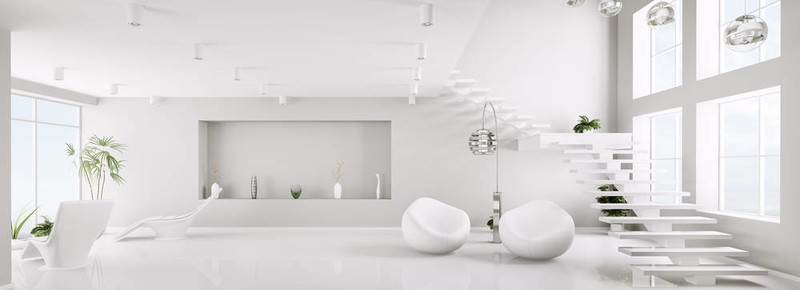 白色現(xiàn)代公寓室內(nèi)全景3D渲染