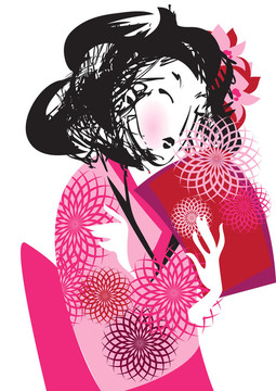 穿和服的日本女人