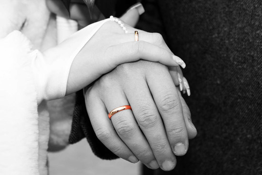 帶結(jié)婚戒指的手