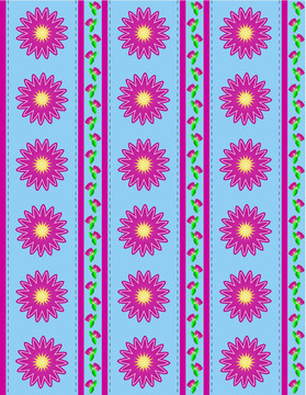 JPG。Pink Flowers藍(lán)色壁紙
