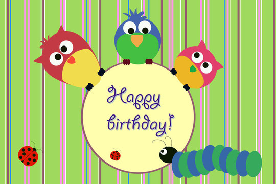 鳥(niǎo)；生日卡