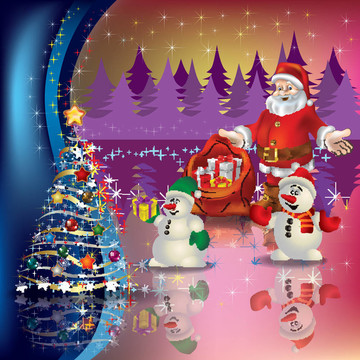 與Santa和圣誕樹(shù)的問(wèn)候